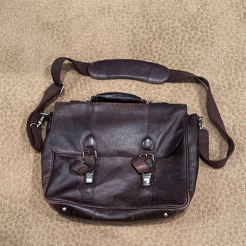 Brown Leather Men's Messenger Bag